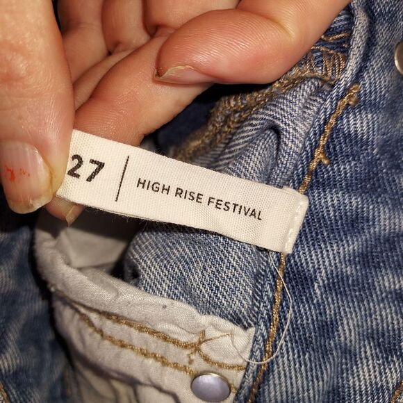 PacSun Blue Distressed Jean Shorts - Picture 7 of 12